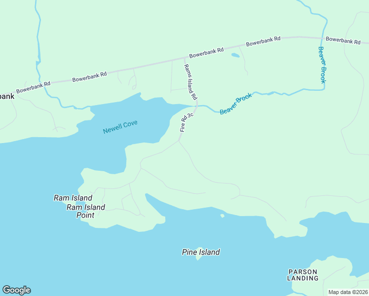 map of restaurants, bars, coffee shops, grocery stores, and more near Beaver Brook Road in Bowerbank