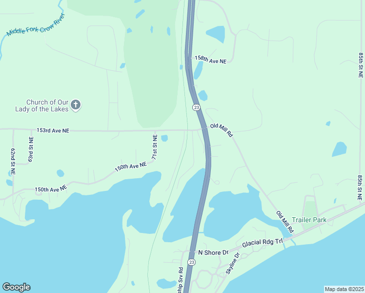 map of restaurants, bars, coffee shops, grocery stores, and more near 15054 72nd Street Northeast in Spicer