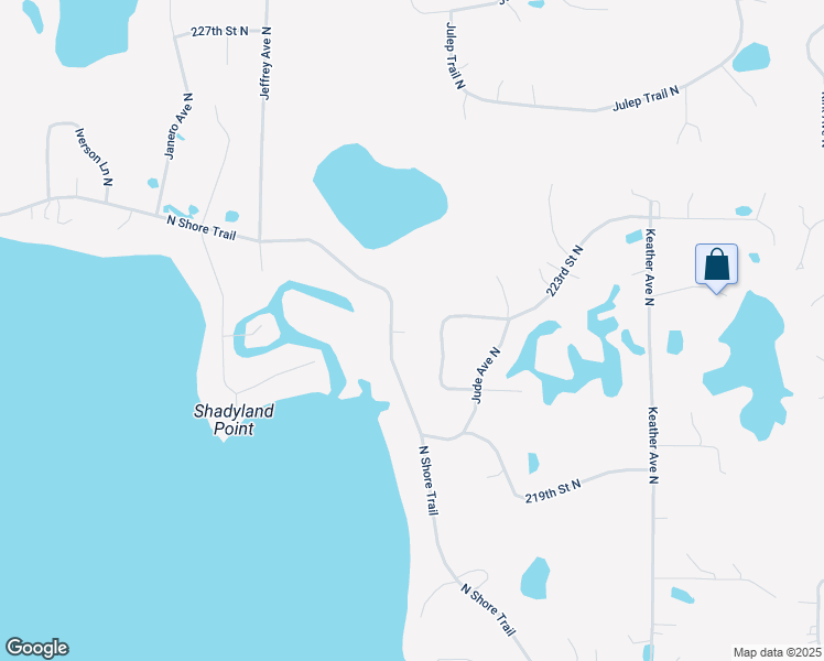map of restaurants, bars, coffee shops, grocery stores, and more near 9396 North Shore Trail in Forest Lake