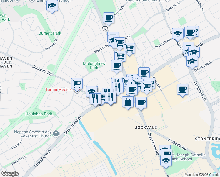 map of restaurants, bars, coffee shops, grocery stores, and more near in Ottawa