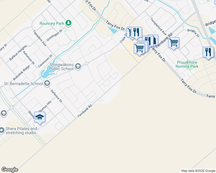 map of restaurants, bars, coffee shops, grocery stores, and more near 418 Lapland Private in Priv