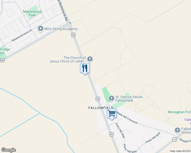 map of restaurants, bars, coffee shops, grocery stores, and more near 5458 Old Richmond Road in Ottawa