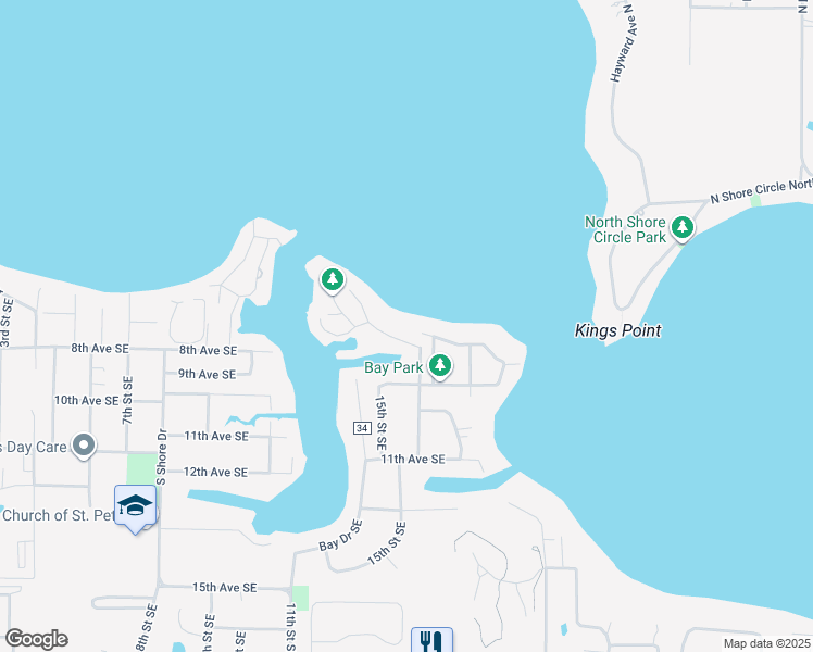 map of restaurants, bars, coffee shops, grocery stores, and more near 1467 8th Avenue Southeast in Forest Lake