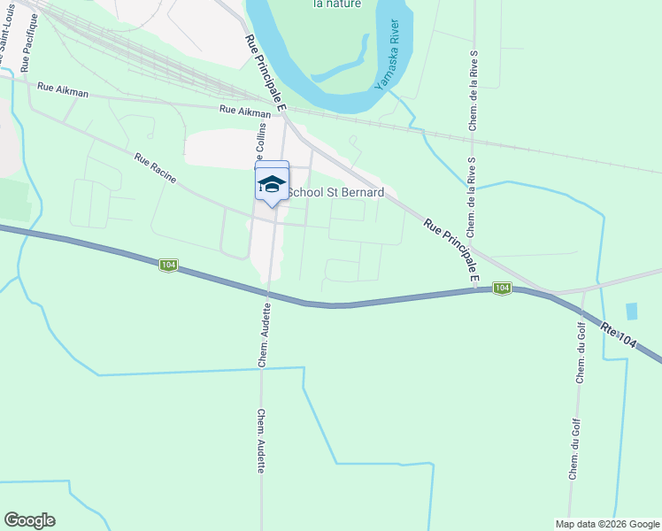 map of restaurants, bars, coffee shops, grocery stores, and more near 1500 Rue Stevens in Farnham