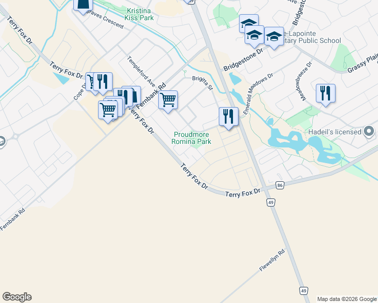 map of restaurants, bars, coffee shops, grocery stores, and more near 310 Tulum Crescent in Ottawa