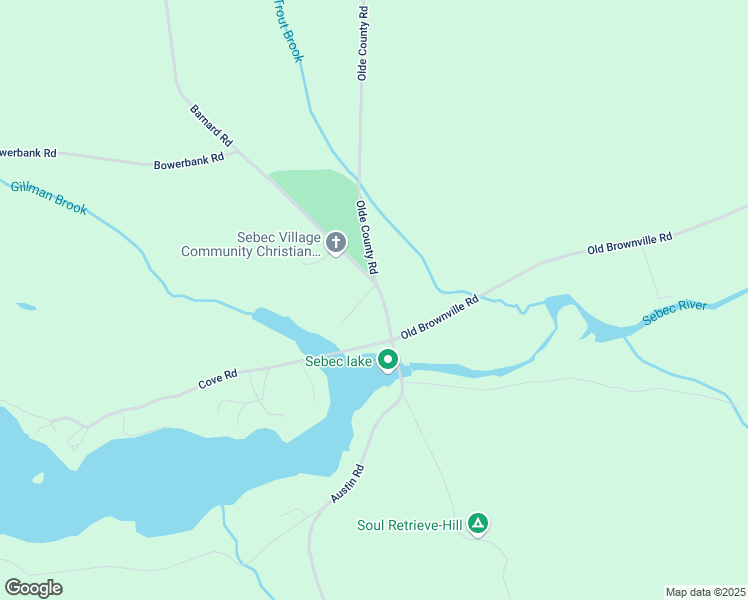 map of restaurants, bars, coffee shops, grocery stores, and more near 711 Austin Road in Sebec