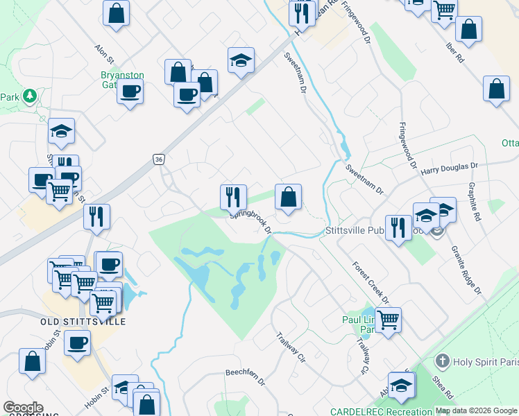 map of restaurants, bars, coffee shops, grocery stores, and more near in Ottawa