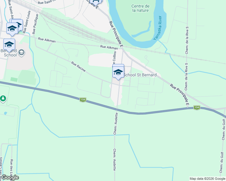 map of restaurants, bars, coffee shops, grocery stores, and more near 389 Rue Collins in Farnham