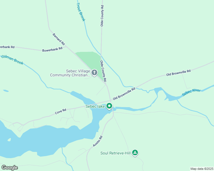 map of restaurants, bars, coffee shops, grocery stores, and more near 711 Austin Road in Sebec