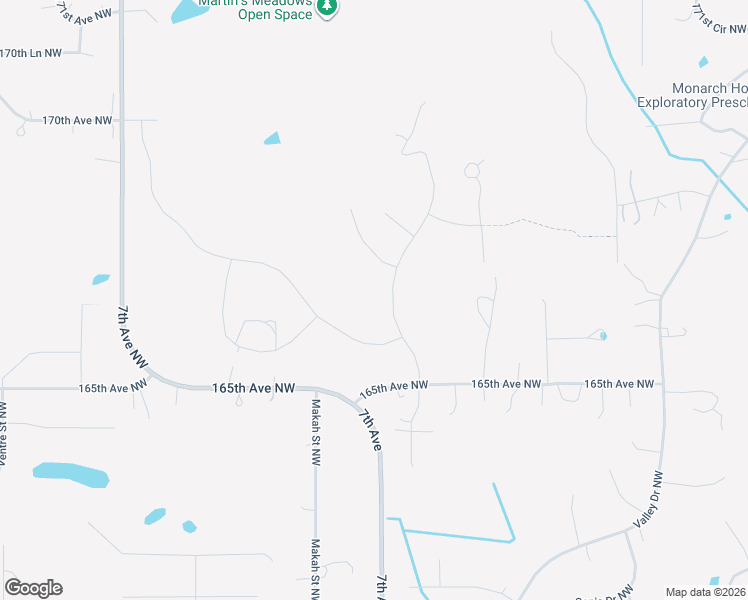 map of restaurants, bars, coffee shops, grocery stores, and more near 4515 165th Avenue Northwest in Andover