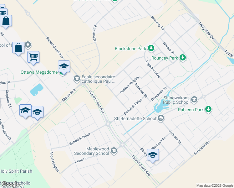 map of restaurants, bars, coffee shops, grocery stores, and more near 371 Livery Street in Ottawa