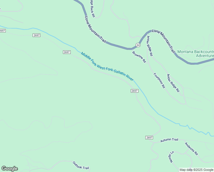map of restaurants, bars, coffee shops, grocery stores, and more near Forest 2697 in Gallatin Gateway