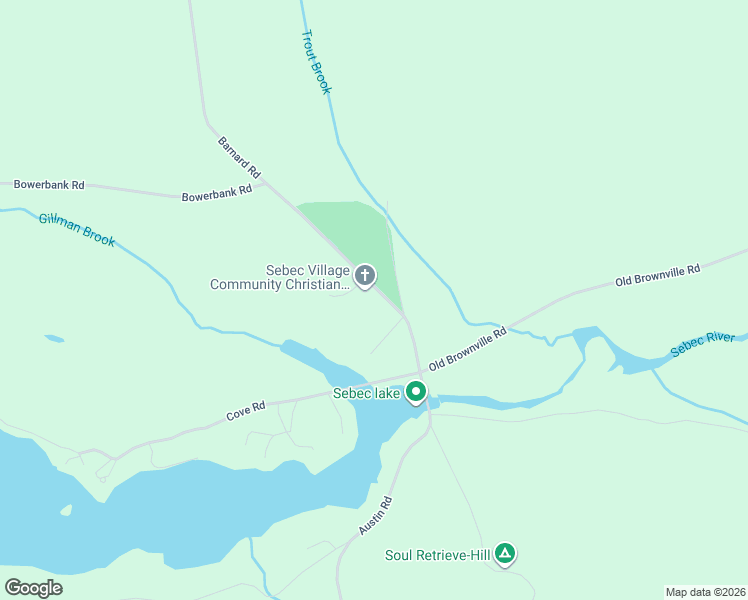 map of restaurants, bars, coffee shops, grocery stores, and more near 734 Austin Road in Sebec