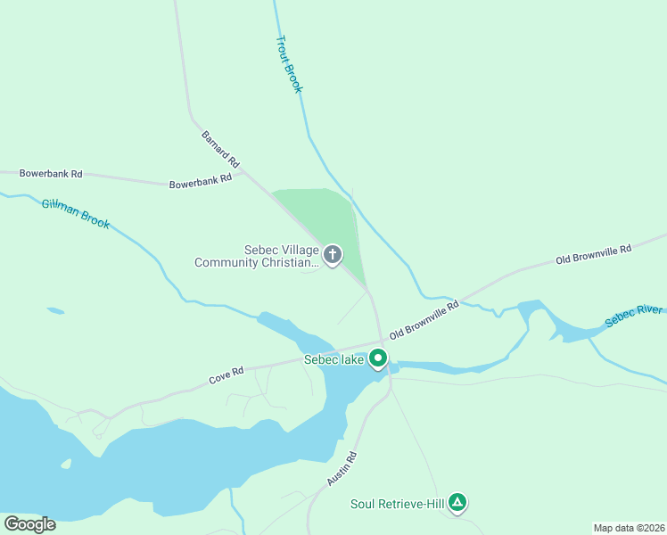 map of restaurants, bars, coffee shops, grocery stores, and more near 734 Austin Road in Sebec