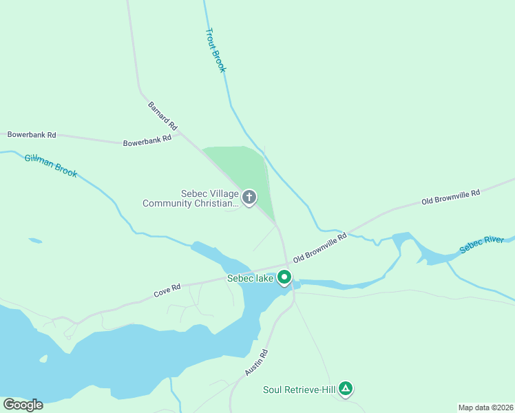 map of restaurants, bars, coffee shops, grocery stores, and more near 734 Austin Road in Sebec