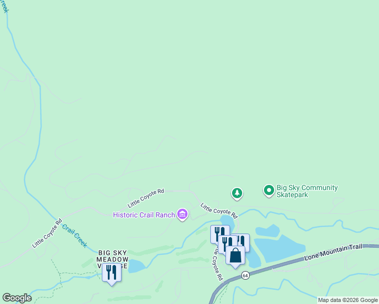 map of restaurants, bars, coffee shops, grocery stores, and more near 2398 Crazy Horse Rd in GALLATIN GATEWAY