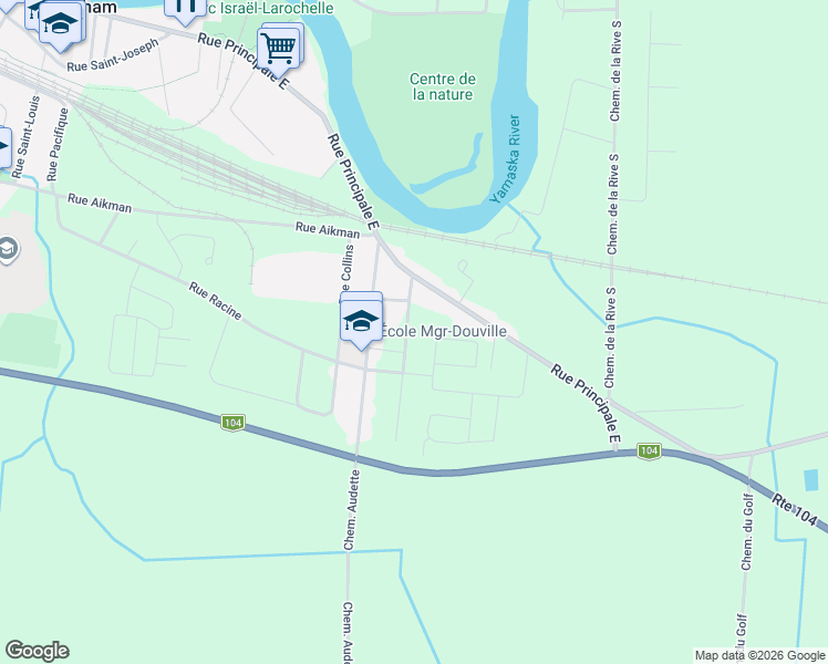 map of restaurants, bars, coffee shops, grocery stores, and more near 225 Rue William in Farnham