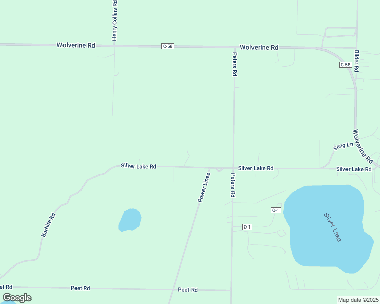 map of restaurants, bars, coffee shops, grocery stores, and more near 7704 Silver Lake Road in Wolverine