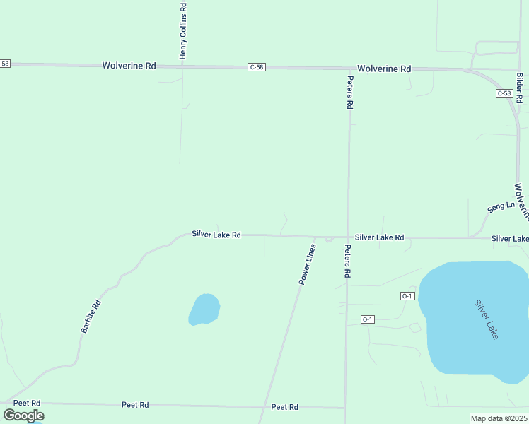 map of restaurants, bars, coffee shops, grocery stores, and more near 7704 Silver Lake Road in Wolverine