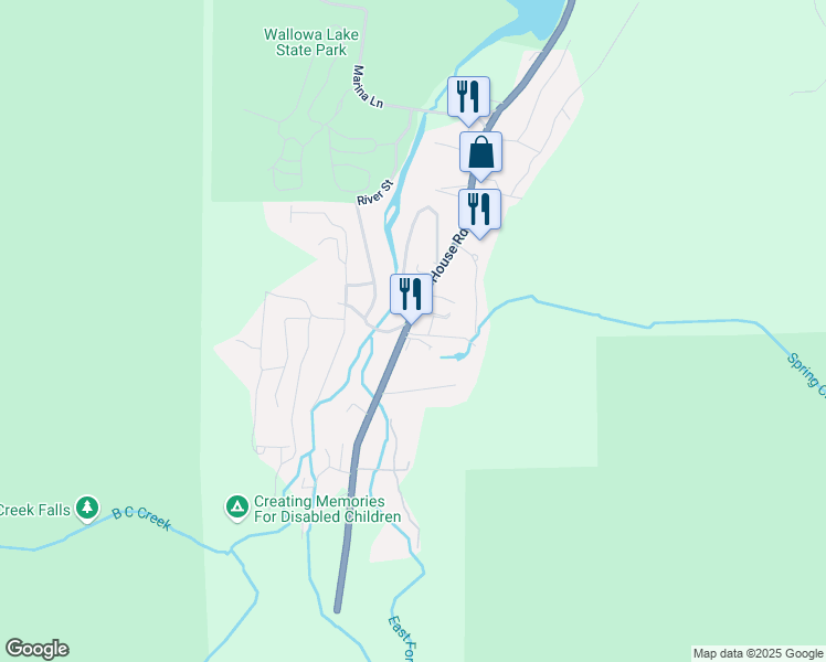 map of restaurants, bars, coffee shops, grocery stores, and more near 59811 Wallowa Lake Highway in Joseph