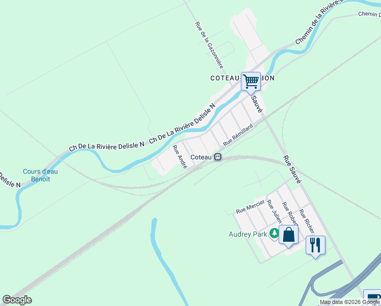 map of restaurants, bars, coffee shops, grocery stores, and more near 15 Rue Lefebvre in Les Coteaux