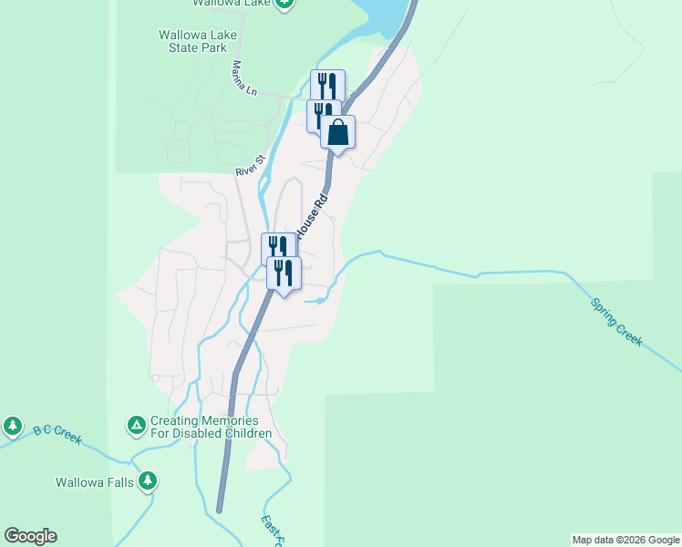 map of restaurants, bars, coffee shops, grocery stores, and more near 84555 Tram Lane in Joseph