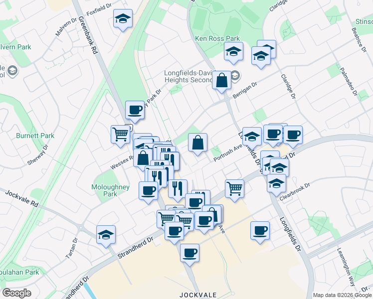 map of restaurants, bars, coffee shops, grocery stores, and more near 66 Tipperary Private in Ottawa