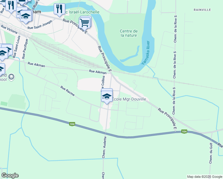 map of restaurants, bars, coffee shops, grocery stores, and more near 144 Rue Saint Romuald in Farnham