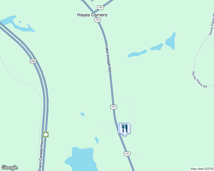 map of restaurants, bars, coffee shops, grocery stores, and more near 1148 Lake Joseph Road in Parry Sound