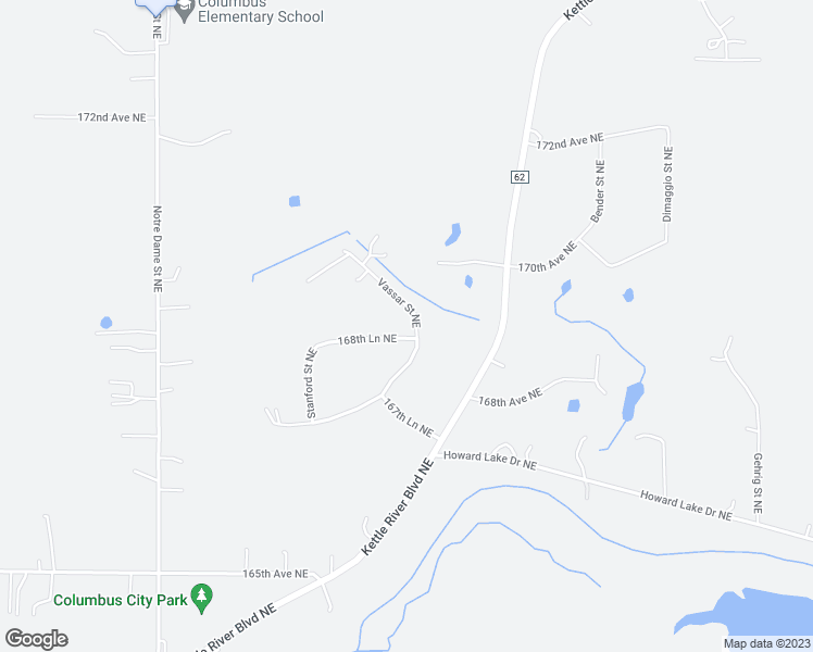 map of restaurants, bars, coffee shops, grocery stores, and more near 8957 168th Ln NE in Forest Lake