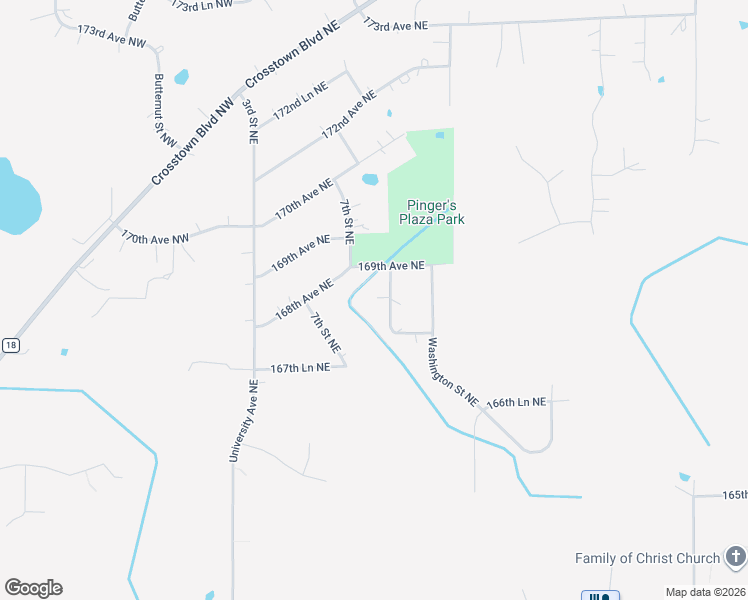 map of restaurants, bars, coffee shops, grocery stores, and more near 16830 Terrace Road Northeast in Ham Lake