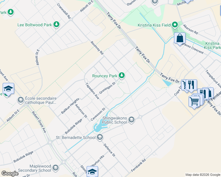 map of restaurants, bars, coffee shops, grocery stores, and more near 149 Groningen Street in Ottawa