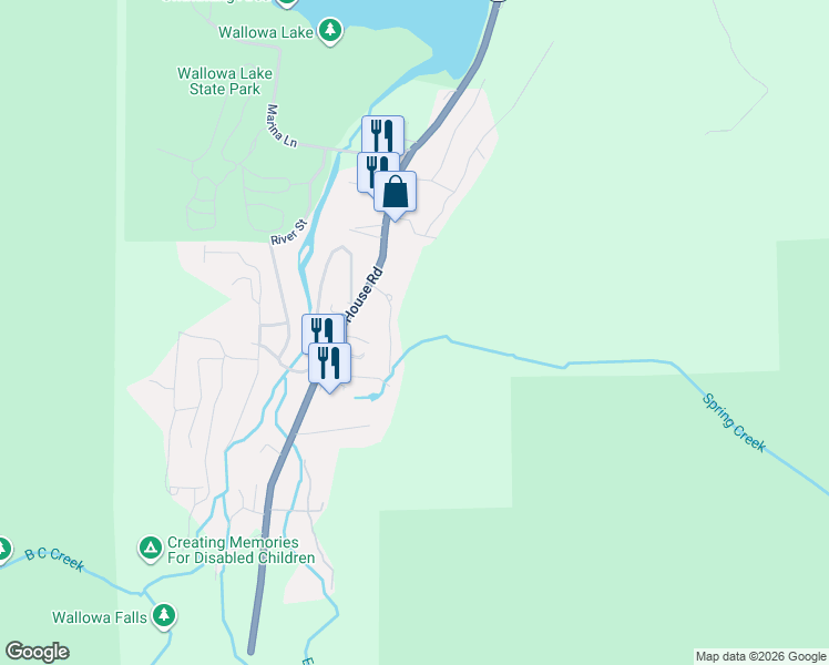 map of restaurants, bars, coffee shops, grocery stores, and more near 84555 Tram Lane in Joseph
