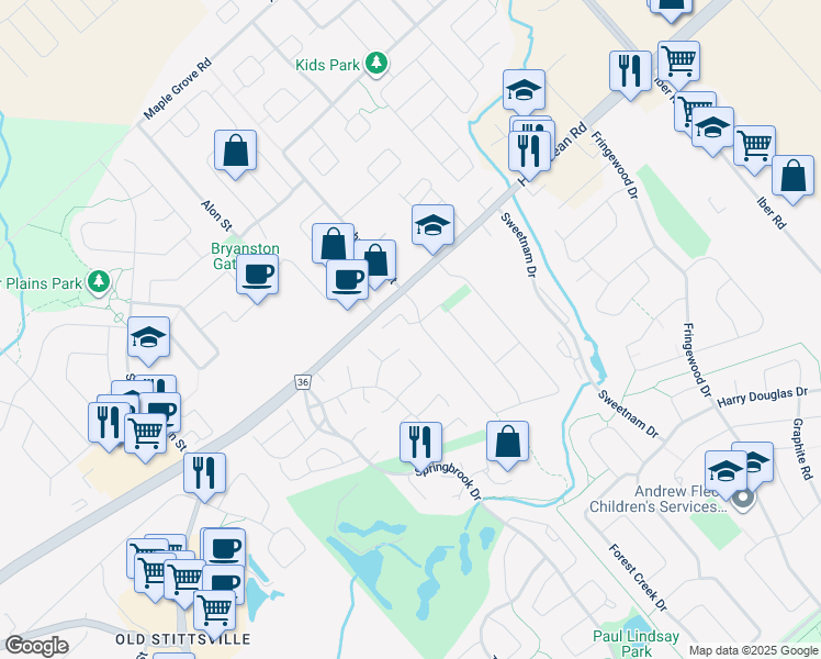 map of restaurants, bars, coffee shops, grocery stores, and more near in Stittsville