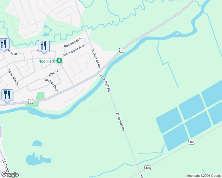 map of restaurants, bars, coffee shops, grocery stores, and more near 1143 Saint Joseph Road in Embrun