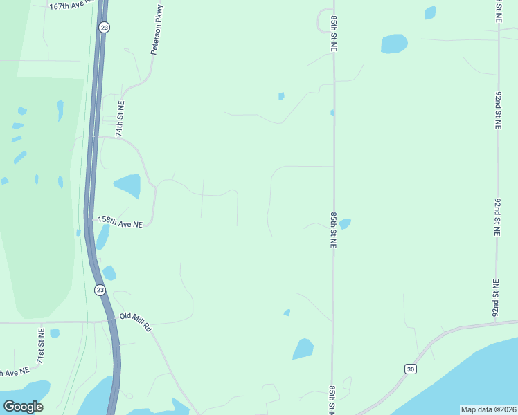 map of restaurants, bars, coffee shops, grocery stores, and more near 15778 83rd Street Northeast in Spicer