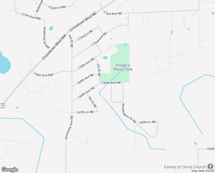 map of restaurants, bars, coffee shops, grocery stores, and more near 16830 Terrace Road Northeast in Ham Lake