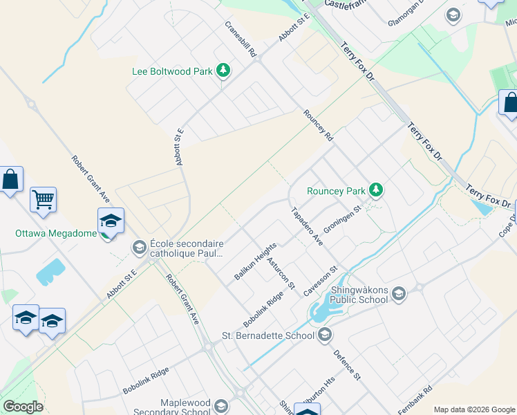 map of restaurants, bars, coffee shops, grocery stores, and more near 240 Livery Street in Ottawa