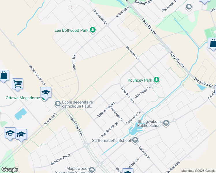 map of restaurants, bars, coffee shops, grocery stores, and more near 236 Livery Street in Ottawa