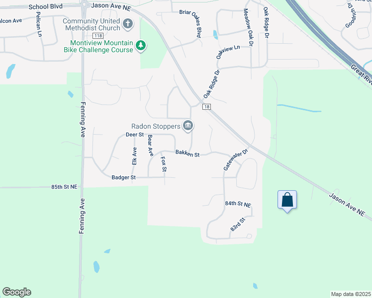 map of restaurants, bars, coffee shops, grocery stores, and more near 6185 Bakken Street in Monticello