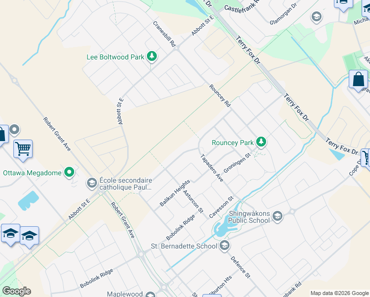 map of restaurants, bars, coffee shops, grocery stores, and more near 208 Livery Street in Ottawa