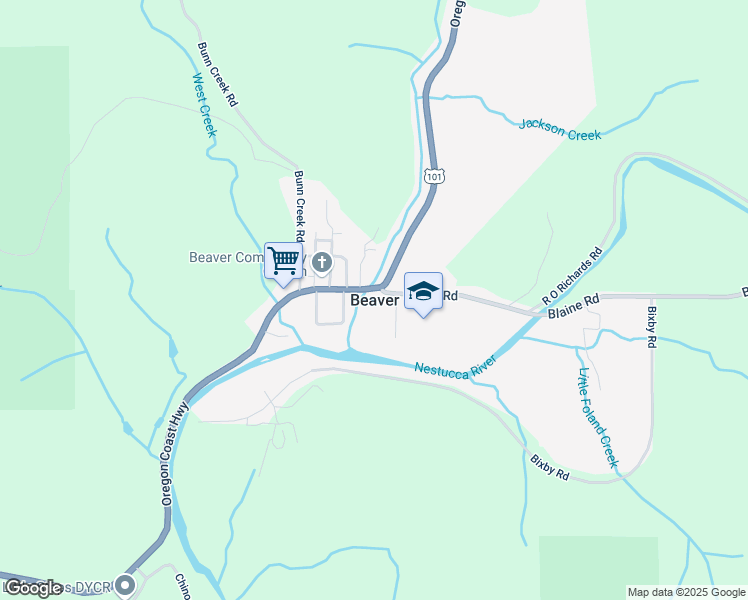 map of restaurants, bars, coffee shops, grocery stores, and more near in Beaver