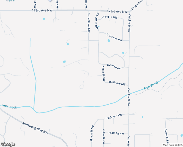 map of restaurants, bars, coffee shops, grocery stores, and more near 7881 168th Lane Northwest in Ramsey