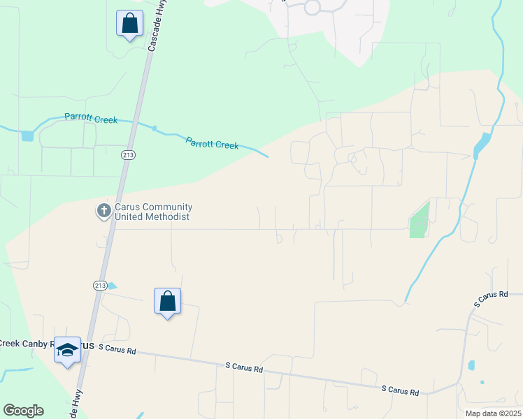 map of restaurants, bars, coffee shops, grocery stores, and more near 14959 South Kirk Road in Oregon City