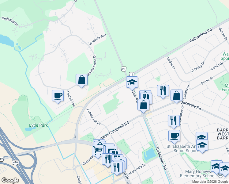 map of restaurants, bars, coffee shops, grocery stores, and more near 1005 Silhouette Private in Ottawa