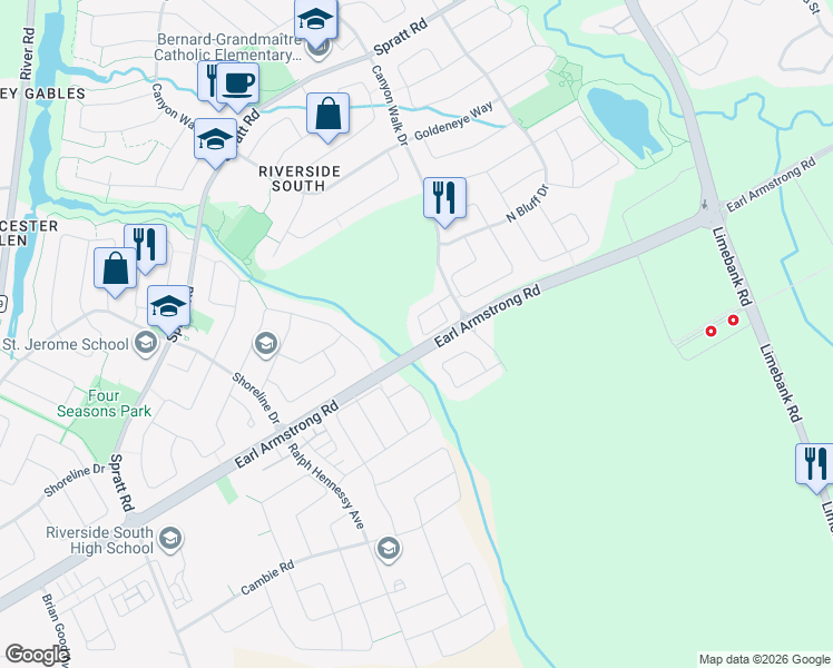 map of restaurants, bars, coffee shops, grocery stores, and more near 1040 Beryl Private in Ottawa