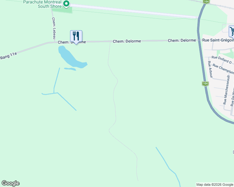 map of restaurants, bars, coffee shops, grocery stores, and more near 1282 Chemin Delorme in Farnham
