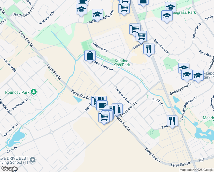 map of restaurants, bars, coffee shops, grocery stores, and more near in Ottawa