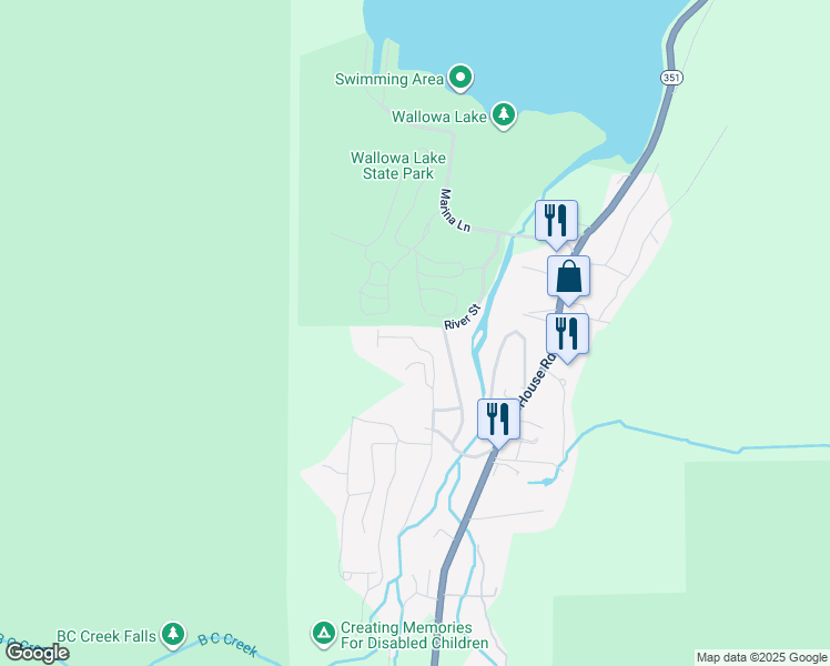 map of restaurants, bars, coffee shops, grocery stores, and more near 84611 Ice Creek Road in Joseph