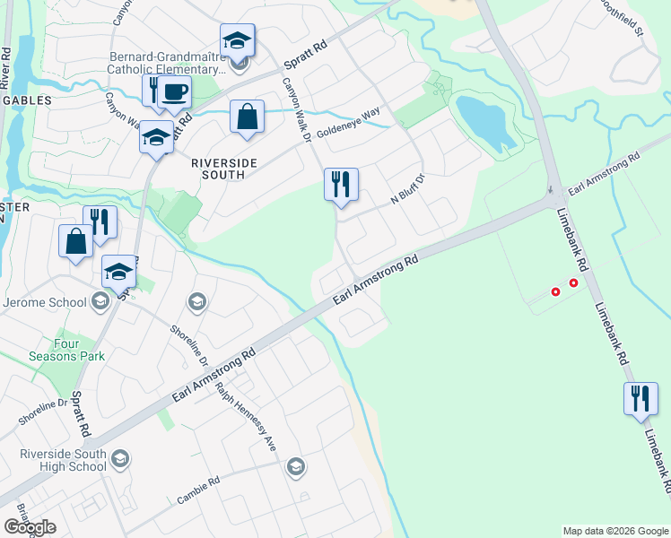 map of restaurants, bars, coffee shops, grocery stores, and more near Beryl Private in Ottawa